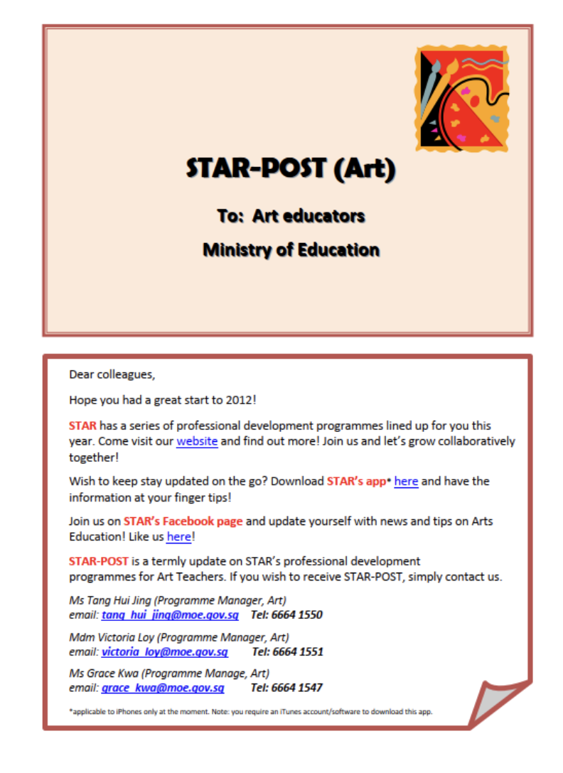 STAR-Post (Art) Issue 1 Jan 2012 cover